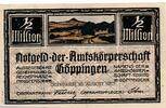 Deutsches Reich Deutschland Baden Württemberg 1/2 Million Mark Großgeldschein, Inflation, Stadt Göppingen -