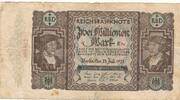 Deutsches Reich Deutschland 2 Millionen Mark Banknote, KN 16 mm lang -