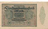 Deutsches Reich Deutschland, Inflation 500 tausend Mark Banknote, KN 6stellig nur zweimal auf Vs. FZ: AB , 500000 Mark -