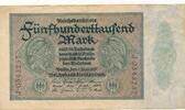 Deutsches Reich Deutschland, Inflation 500 tausend Mark Reichsbanknote Banknote, KN 6stellig nur zweimal auf Vs. FZ: J , 500000 Mark -