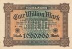 Deutsches Reich Deutschland, Inflation 1 Million Mark Reichsbanknote Banknote KN 6stellig rot, Beispiel Foto -