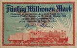 Deutschland Deutsches Reich 50 Millionen Mark Großnotgeld, Cassel, Henschel & Sohn G.m.b.H., Hessen-Nassau -