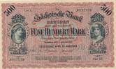 Deutsches Reich Deutschland - Sachsen 500 Mark Länderbanknote, Sächsische Bank Dresden -