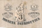 Venedig 3 Lire Italien - Revolutionsgeld, Moneta Patriottica, Banknote -