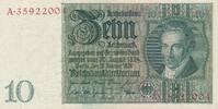 Deutsches Reich Deutschland, Weimarer Republik 10 Reichsmark Mark Reichsbanknote Friedensdruck, 2 KN auf Vsund RS, Udr.-Bst./ Serie: E/A -