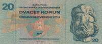Tschechoslowakei 20 Korun Banknote -