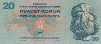 Tschechoslowakei 20 Korun Banknote -