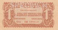 Tschechien, Czechoslovakia / Tschechoslowakei 1 Korunu Krone Banknote, SPECIMEN -