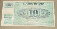 Slowenien 10 Tolarjew Banknote -