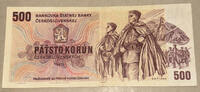 Tschechoslowakei 500 Korun Banknote -