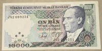 Türkei 10.000 Liras Banknote -