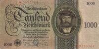 Deutsches Reich Deutschland 1000 Reichsmark Mark Reichsbanknote KN 7stellig, Udr.-Bst./Serie: Q/A -