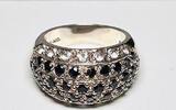  Silberschmuck 925er Silber Silberring mit weißen und schwarzen Steinen,... 29.48 £  +  8.67 £ shipping