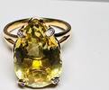 Silberschmuck 925er Silber Zitrone Teardrop Solitär Silberring, Ring Grün-Gold -