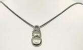 Silberschmuck 925er Silber Silberset mit runden Details und Perle am Ende, Silber Ohrringe und Halskette -