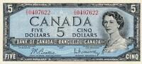 Kanada $ 5 Dollars 1954 Banknote, Serie: Z/S0497622 unc-, grafiti 85.83 £  +  8.67 £ shipping