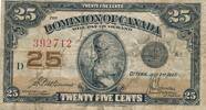 Kanada 25 Cents 1923 Banknote III- 21.67 £  +  8.67 £ shipping
