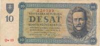 Slowakei Slovakei 10 Korun 1939 1943 Banknote III 21.67 £  +  8.67 £ shipping