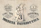 Italien 3 Lire Venedig Italien - Revolutionsgeld, Moneta Patriottica, Banknote -