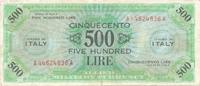 Italien Allied Military Currency 500 Hundred Lire -