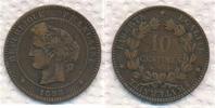 Frankreich 10 Centimes Cereskopf, Prägung A Paris 3. Republik -