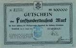 Deutsches Reich Deutschland Bayern 500.000 Mark Notgeld Gutschein der Stadtgemeinde Amorbach -