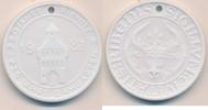 DDR Meissner Porzellan Medaille, Weiß, Bernsteinmuseum,Rinitz Damgarten -