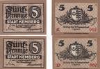 Kemberg 5 Pfenning Zwei Notgeldscheine aus Kemberg -