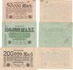 Deutschland 50000 100000 200000 Mark Reichsbanknote 3 Stück Inflation -