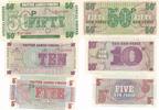 Großbritannien 5 10 50 Pence Geldschein Banknote England British Armed Forces 3 Stück -