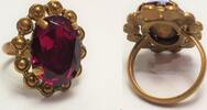 Antiker Ring mit rotem Farbstein Ringgröße 58 Gewicht ca. 7,3 g -