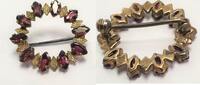 Runde Granatbrosche 835er Silber antiker Silberschmuck -