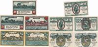 Ahrensbök 5 Notgeldscheine der Stadt, 2x 50 Pf., 2 x 25 Pf., 100 Pfennig -