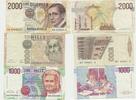 Italien 3 versch.Banknoten 1000 und 2000 Lire um 1985 -