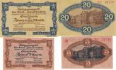Deutschland Deutsches Reich 5 und 20 Mark Notgeldschein Notgeld Stadt Zweibrücken Pfalz 2 Scheine -