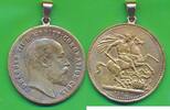 Großbritannien , England Shilling Anhänger Münzanhänger, Edward VII, Medaille -
