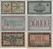 Deutschland Deutsches Reich 20.000, 50.000, 1 Million Mark Notgeldschein Stuttgart Württemberg 3 Scheine -