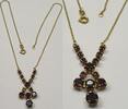 Böhmisches Granat Granatkette tombak Collier Granatcollier Granat Antik Double -