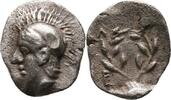 Antike - Griechische Münzen Hemiobol Aiolis Elaia Athena Wreath -