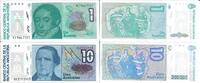 Argentinien 1 und 10 Australes Banknote Geldscheine -