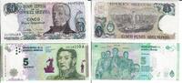 Argentinien 5 Pesos Banknote Geldscheine 5 pesos (unc) 2 Scheine -