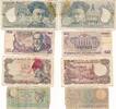 Österreich, Frankreich, Italien, Spanien 500 Lire, 100 Pesetas, 50 Schilling, 50 Francs Banknoten, Lot 4 Stück -