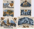 Deutschland-Altdeutschland 10, 25 und 50 Pfennig Notgeld De 3 Scheine 10, 25 und 50 Pfennig der Stadt Marlow -
