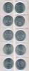 DDR 10 Mark Lot von 5 verschiedenen Münzen in Qualität vz und vz-stgl -