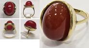 Auffälliger Goldring 585er Gold Ring mit Karneol Carneol Karneolring -