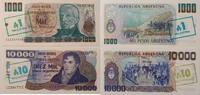 Argentinien 1, 10 Austral Banknote 2 Stück -