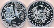 Deutschland BRD Medaille, 925er Silber FIFA Fussball WM, 1990, S. Herberger, H. Schön, F. Beckenbauer -