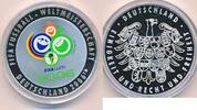 Deutschland BRD Medaille, 925er Silber Offizielles Emblem der FIFA WM Fußball -