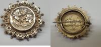 Antike Silber Brosche Silberbrosche 800er Silber Rose -