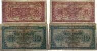 Belgien/Belgium 5 Francs, 10 Francs Banque Nationale de Belgique, Nationale Bank Van Belgie, 2 Banknoten Lot -